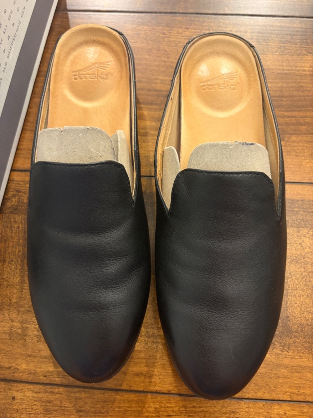 Dansko Black Leather Slip-On Mule